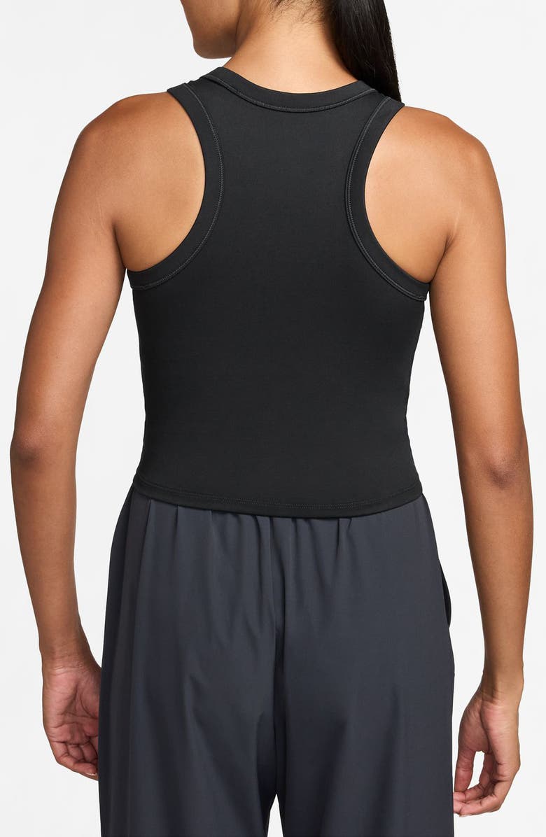 Nike One Fitted Dri-FIT Cropped Tank Top, Alternate, color, 011 Black/White
