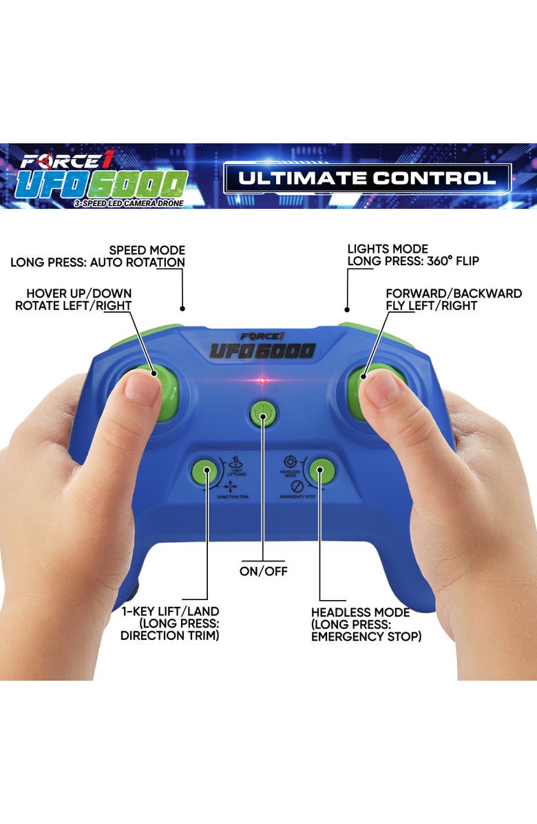 Force1 UFO 6000 Mini RC Stunt Aerial Drone, Alternate, color, White