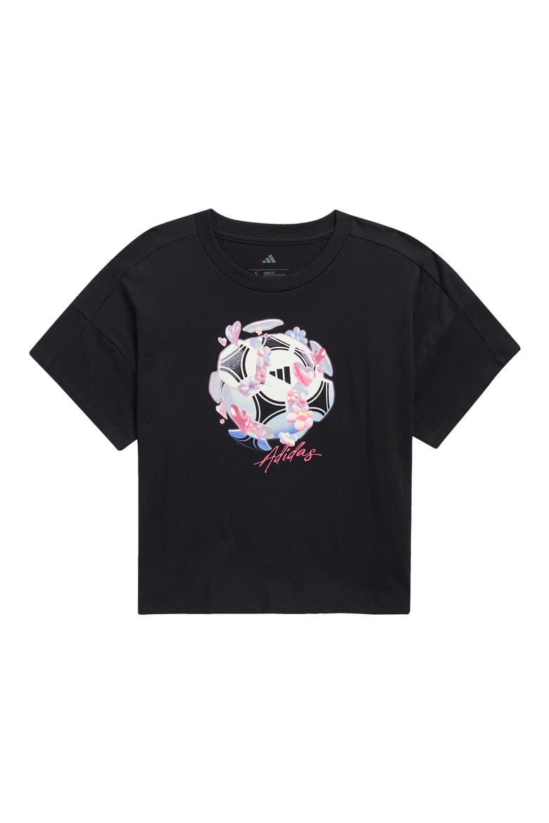 Kids' Graphic Cotton T-Shirt, Main, color, BLACK