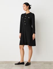 Finery London Evie Long Sleeve Crepe Short Dress