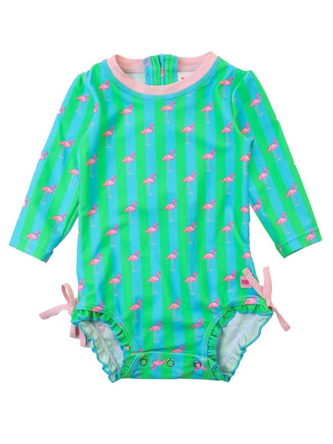 Toddler Girls Long Sleeve UPF50+ One Piece Rash Guard