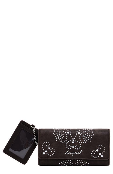 Studded Faux Leather Wallet