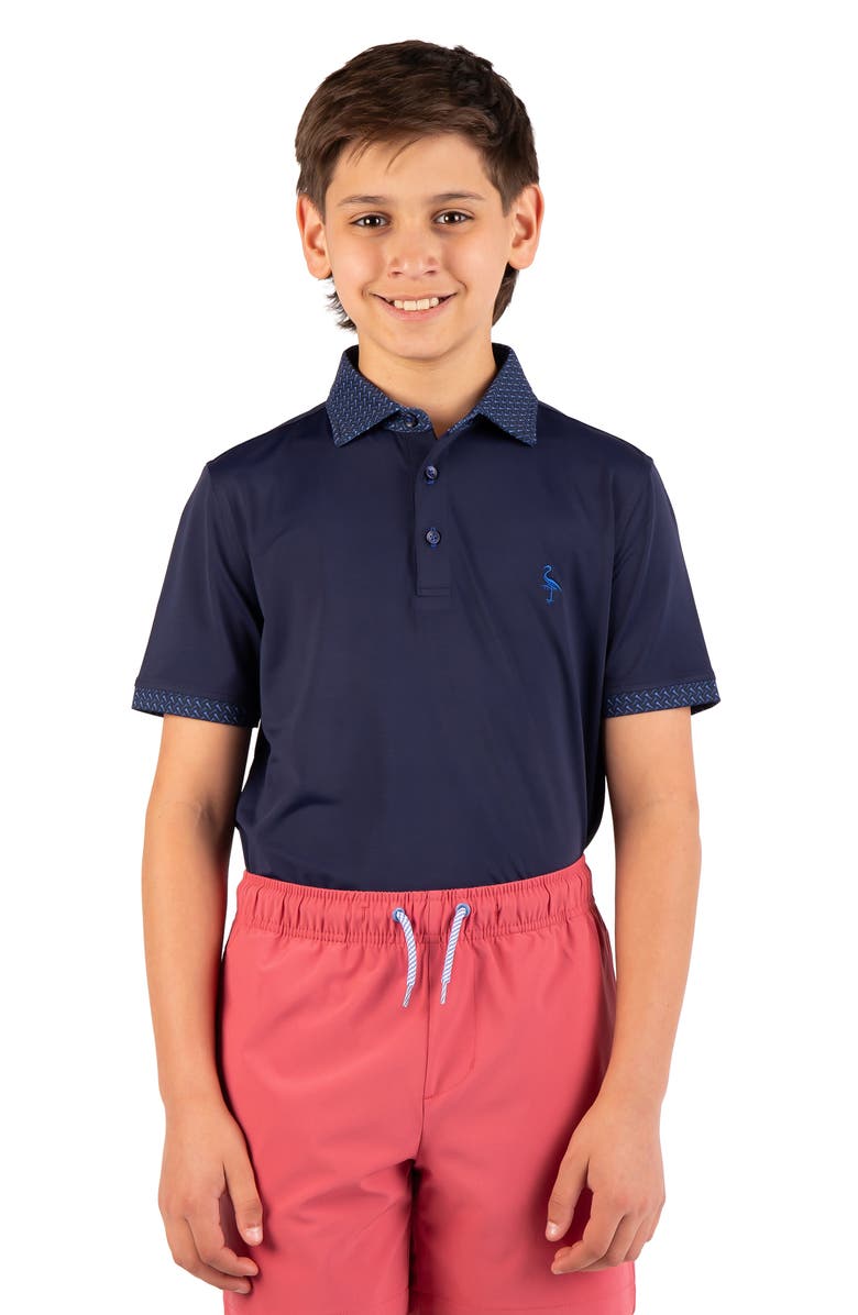 TailorByrd Kids' Micro Perforated Polo, Alternate, color, Navy