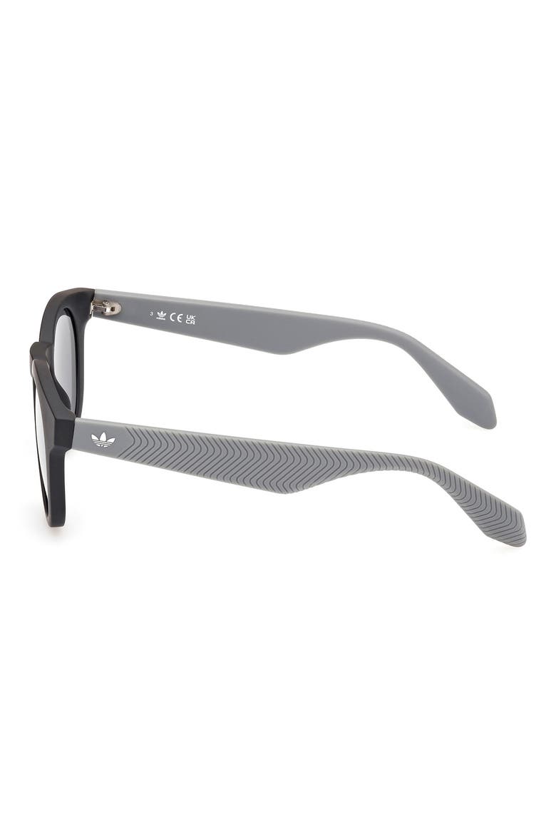 Round Sunglasses, Alternate, color, MATTE BLACK/ SMOKE MIRROR