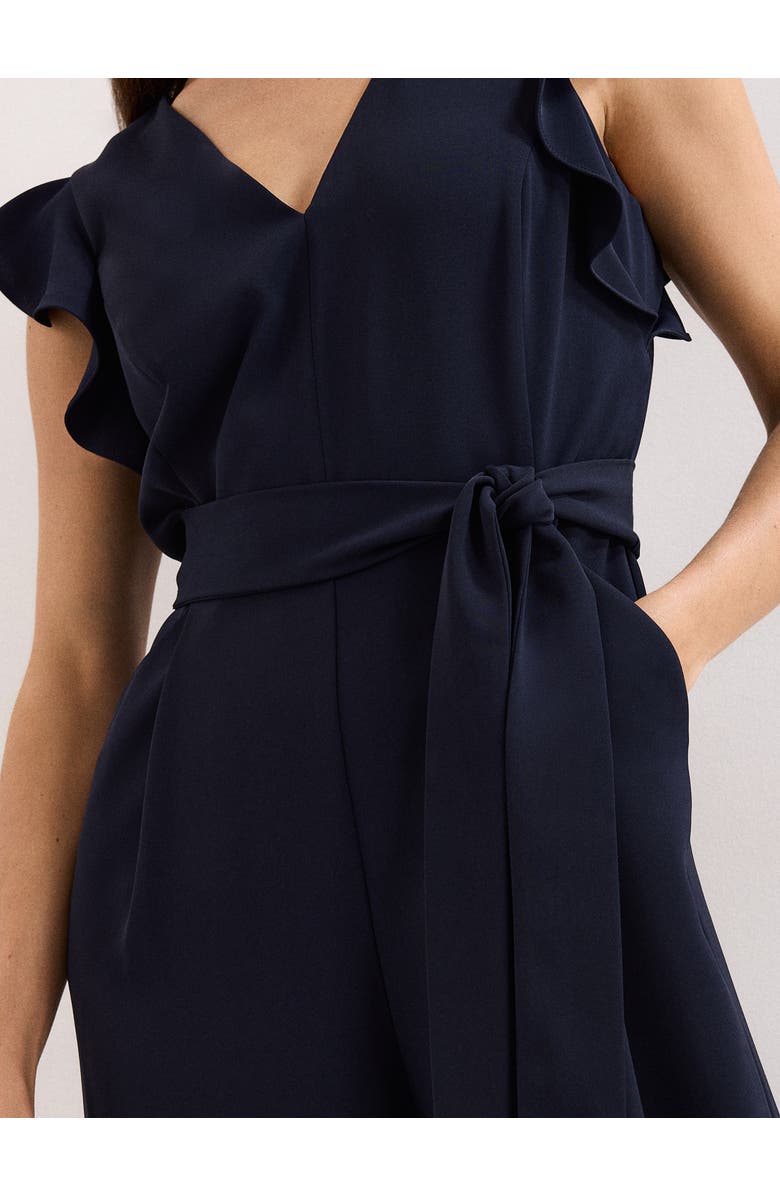 Phase Eight Kallie Frill V-Neck Jumpsuit, Alternate, color, Navy