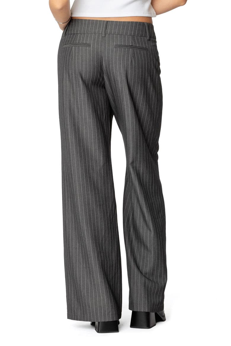 Mayla Pinstripe Drawstring Wide Leg Pants, Alternate, color, GRAY