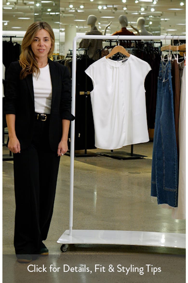 Pleated Twill Cap Sleeve Top video