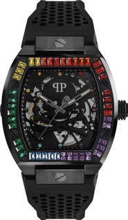 PHILIPP PLEIN The $keleton Silicone Strap Watch, 44mm