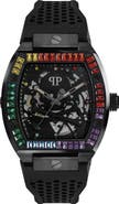 PHILIPP PLEIN The $keleton Silicone Strap Watch, 44mm