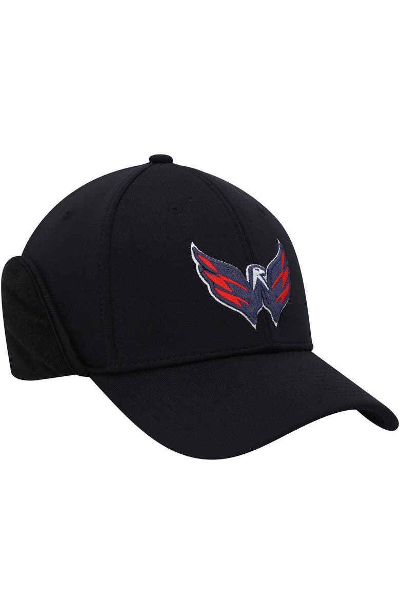 adidas Men's adidas Black Washington Capitals Earflap Flex Hat, Alternate, color,