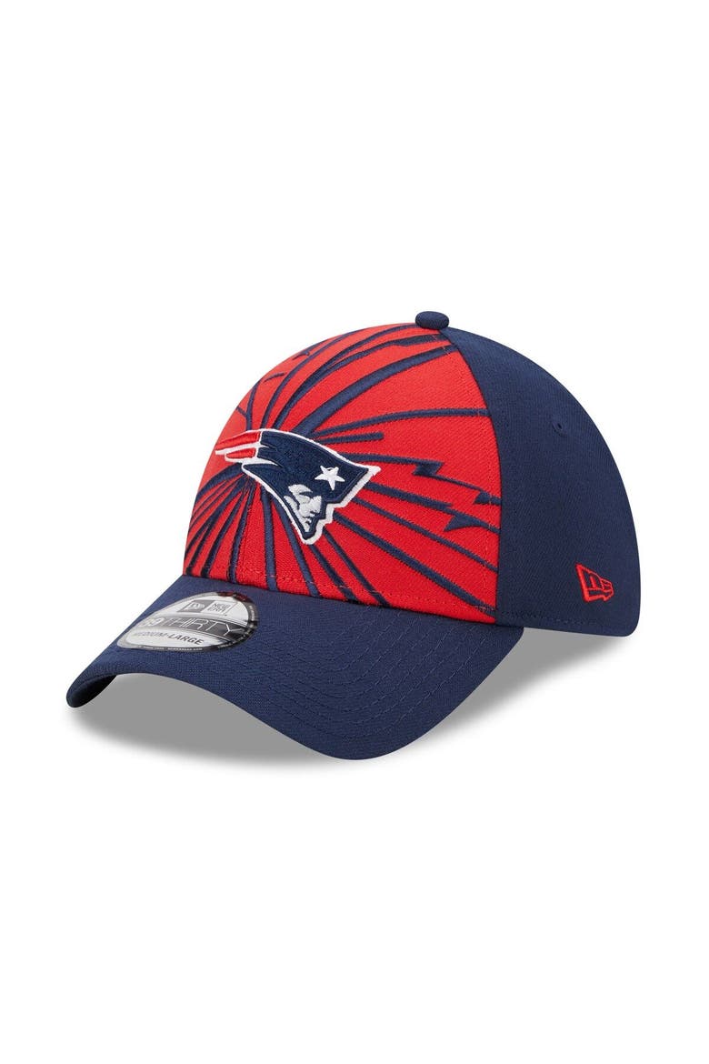 Men's New Era Red/Navy New England Patriots Shattered 39THIRTY Flex Hat, Main, color, Red