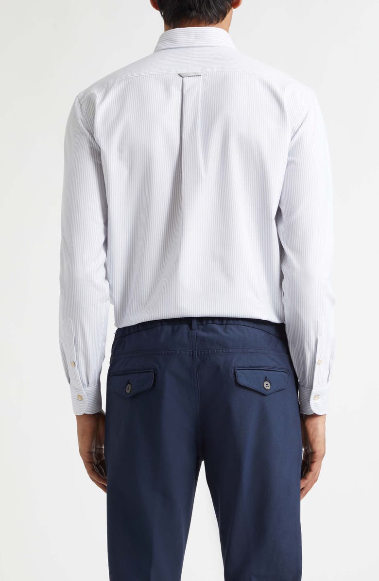 Eleventy Stripe Button Down Shirt, Alternate, color, 08 Denim