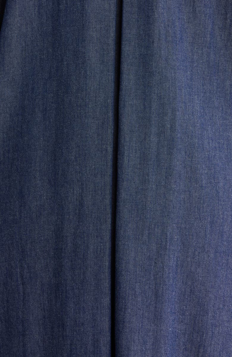 Eileen Fisher Double Breasted Denim Trench Coat, Alternate, color, Dark Indigo