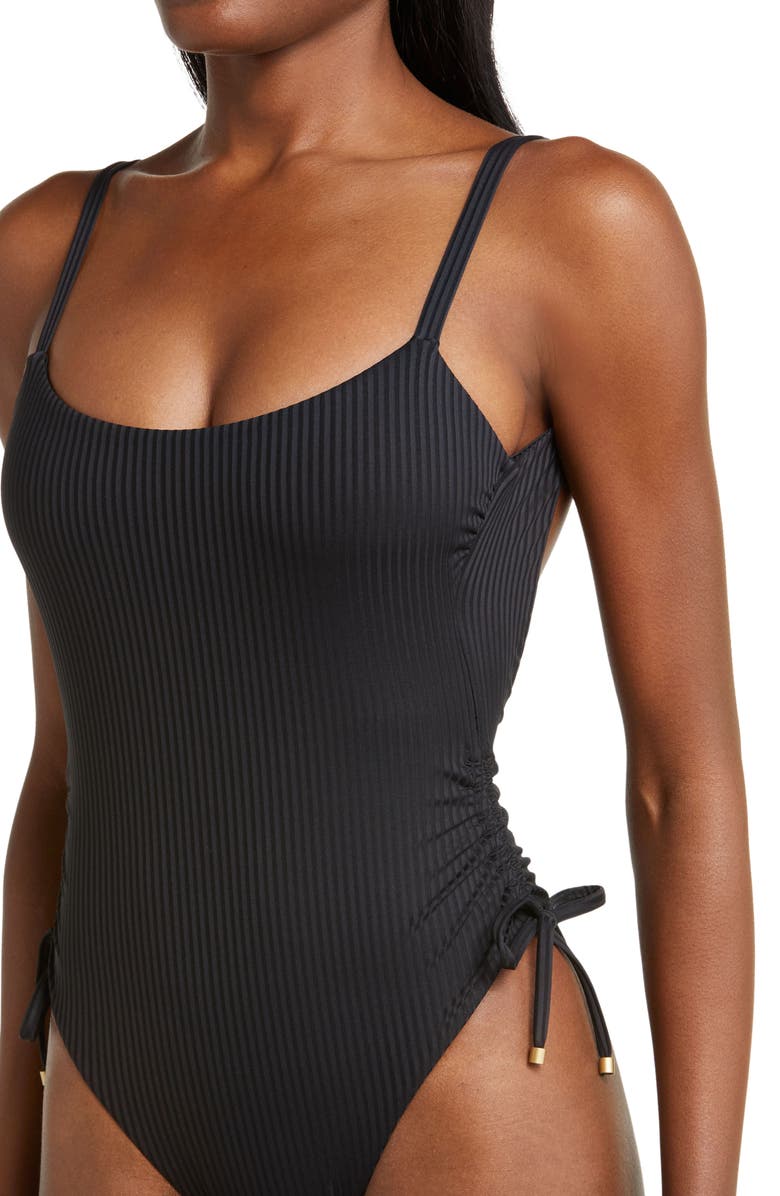 Vitamin A<sup>®</sup> Gemma Cinched Side Tie One-Piece Swimsuit, Alternate, color,
