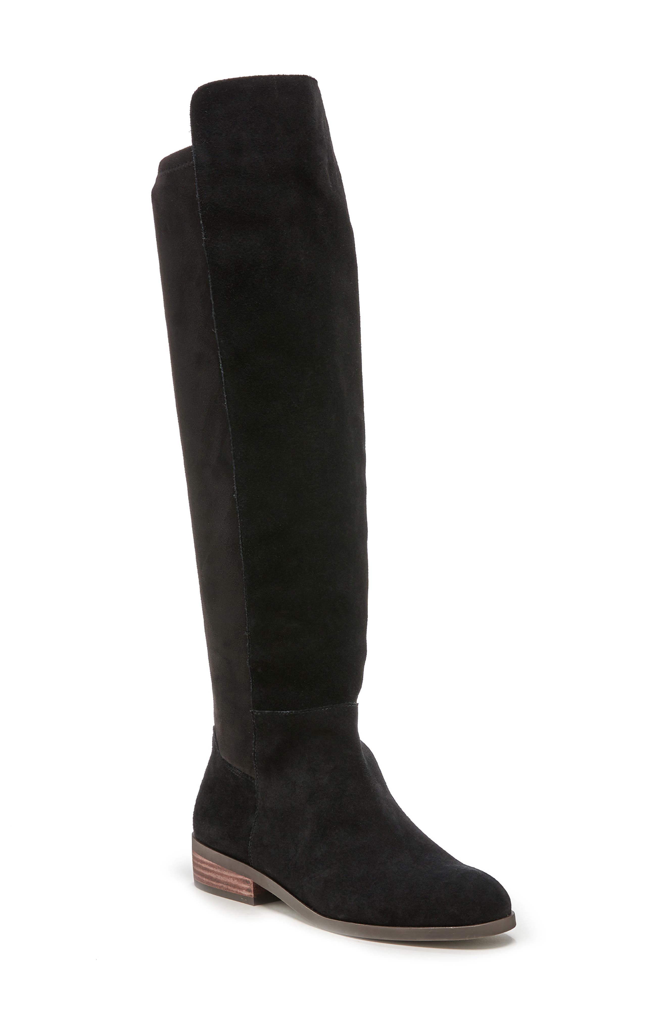 Calypso Over the Knee Boot, Main, color, BLACK/ BLACK LEATHER