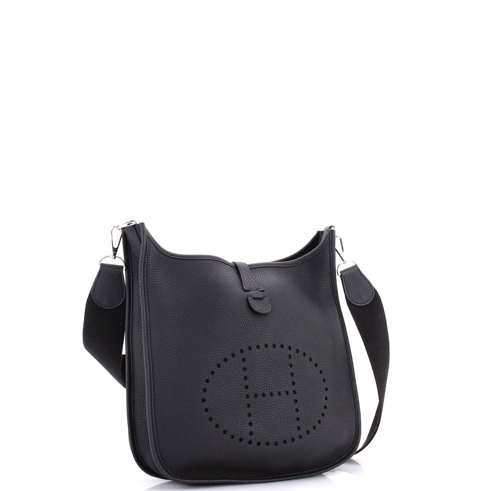 Pre-Owned Hermes Evelyne Bag Gen III Clemence PM, Alternate, color, Noir