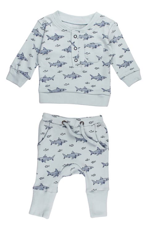 Kids' Organic Cotton Henley Sweatshirt & Joggers Set