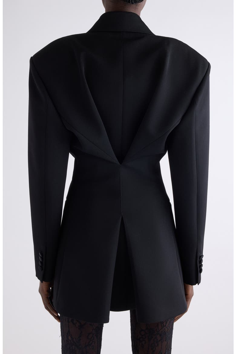 Pleated Back Wool Smoking Jacket, Alternate, color, BLACK