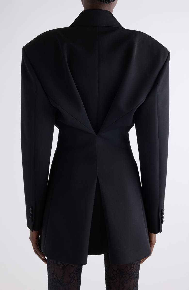 Givenchy Pleated Back Wool Smoking Jacket, Alternate, color,