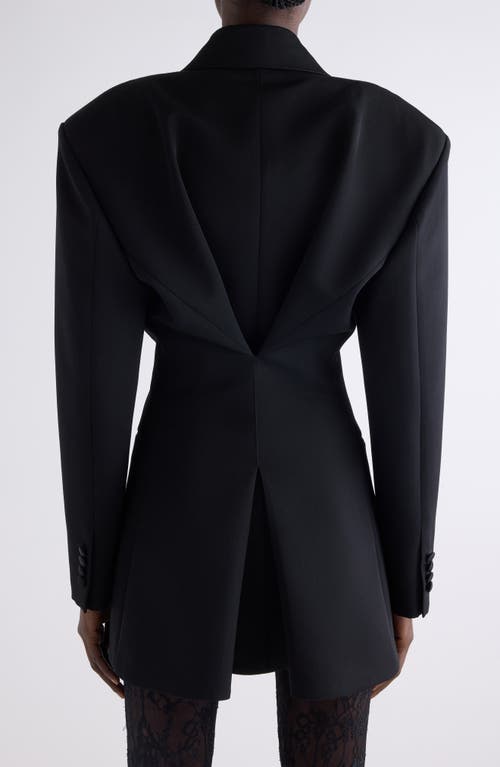 Givenchy Double-breasted Silk-blend Satin-trimmed Wool-twill Blazer In Black