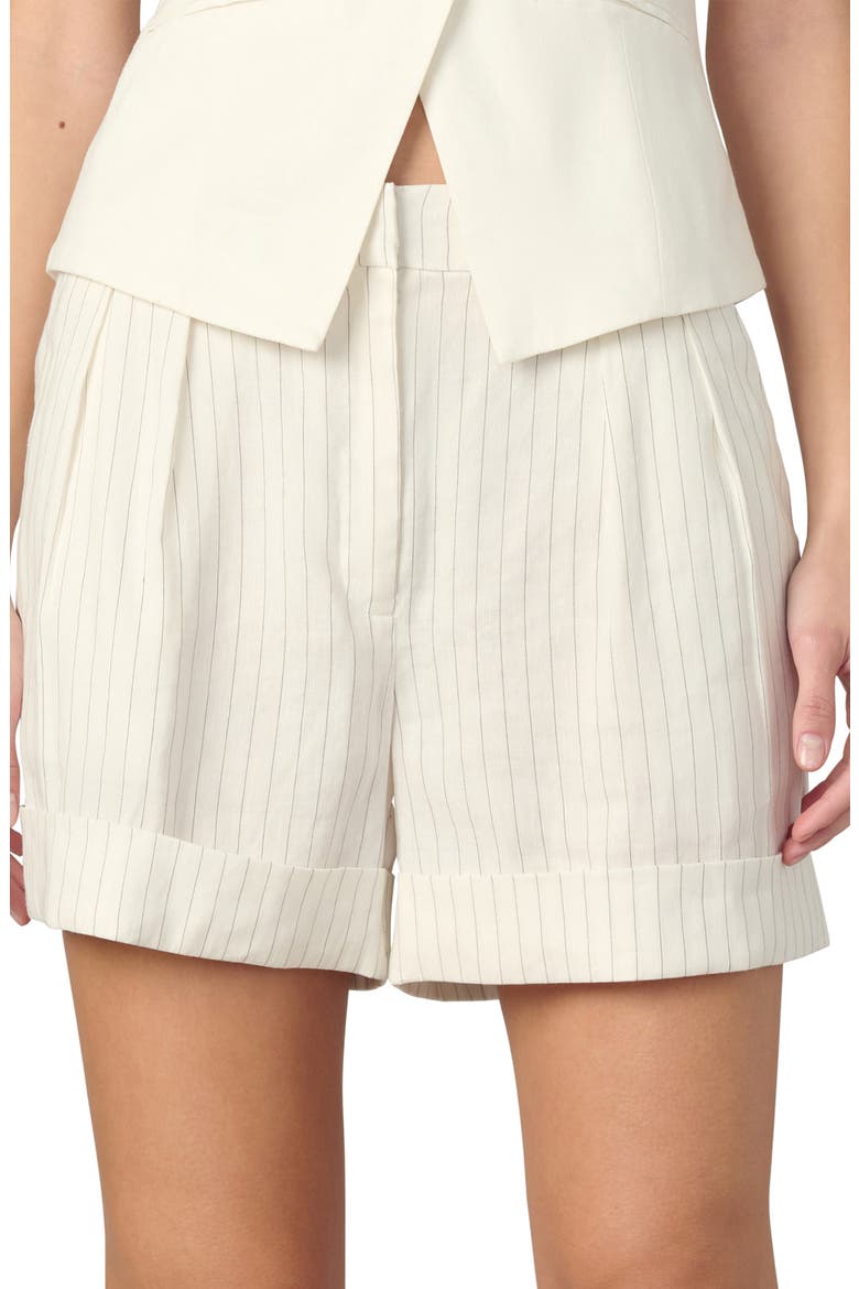 The Brody Tailored Shorts, Main, color, CREAM LINEN/BLACK