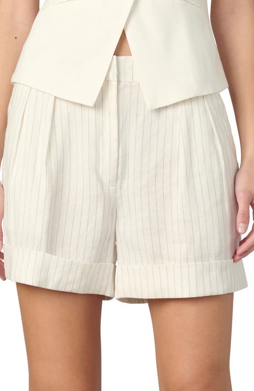 Joe's The Brody Pinstripe Pleated Wide Leg Pants In Cream Linen/black