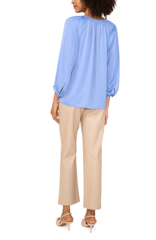 Vince Camuto Tie Neck Top In Blue