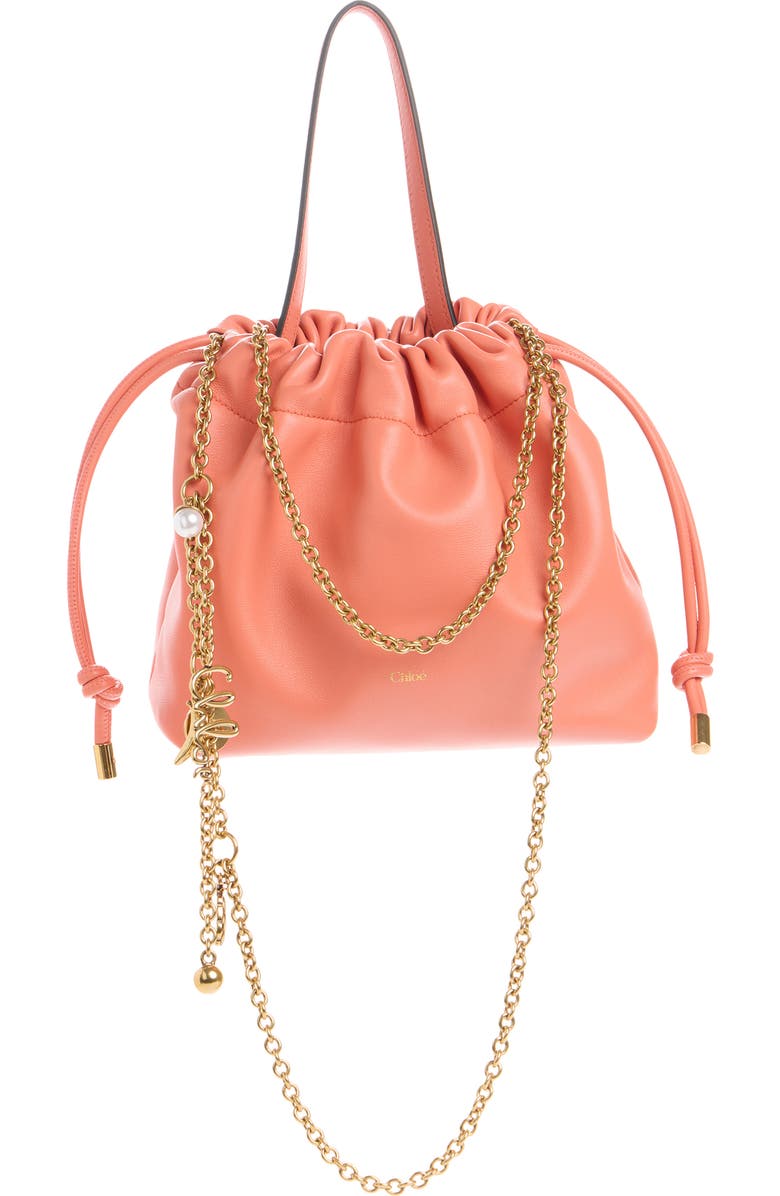 Chloé Mini Icons Leather Shoulder Bag, Alternate, color, Camellia Coral