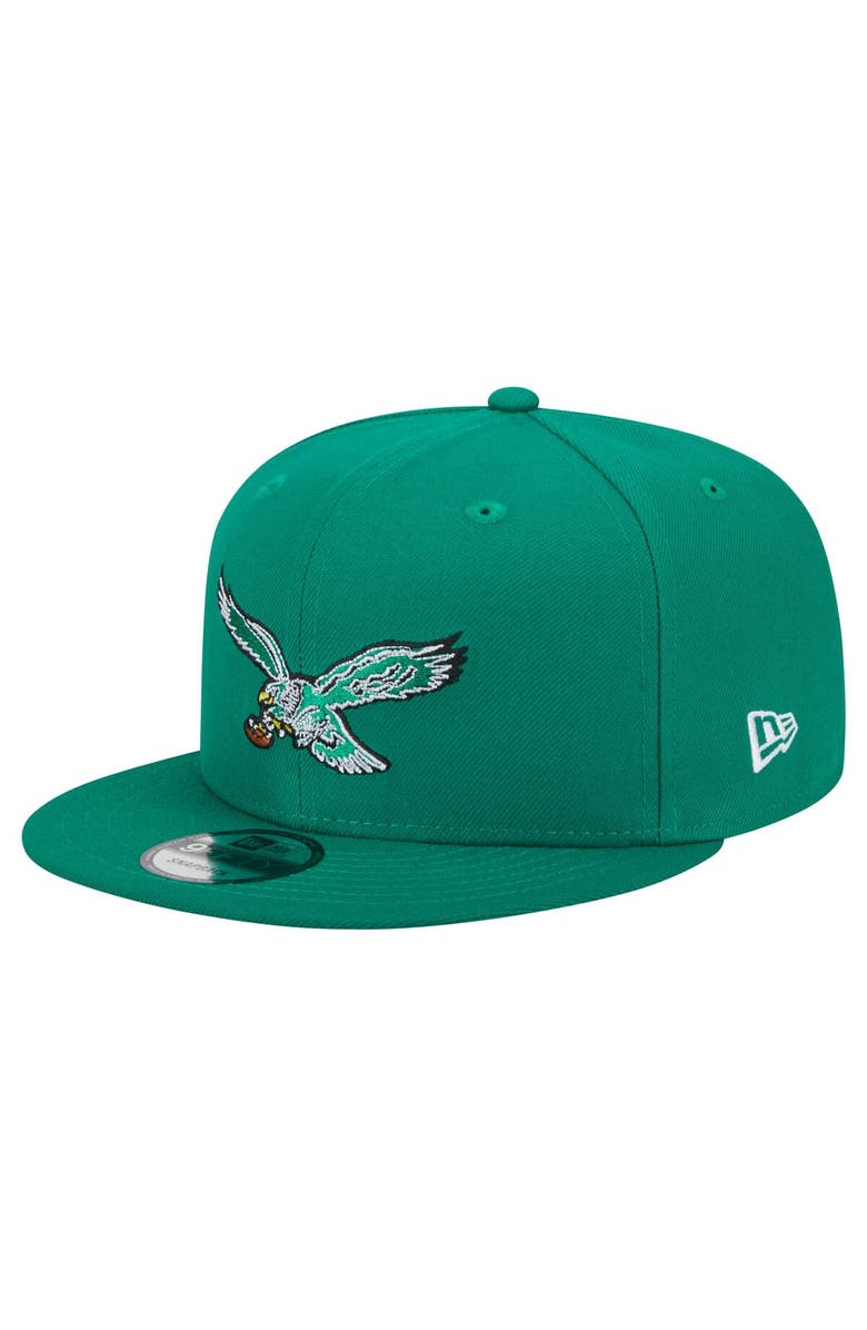 New Era Men's New Era Kelly Green Philadelphia Eagles Historic 9FIFTY Snapback Hat, Main, color,