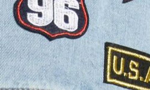 Nikki Lund Thora Patch Denim Jacket In Blue