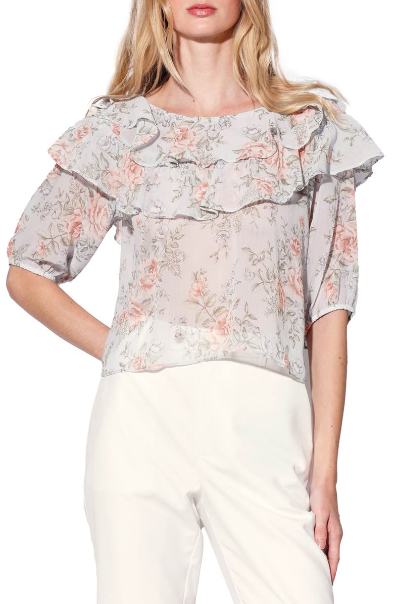 Walter Baker Debra Ruffle Top, Main, color, Sky Rose