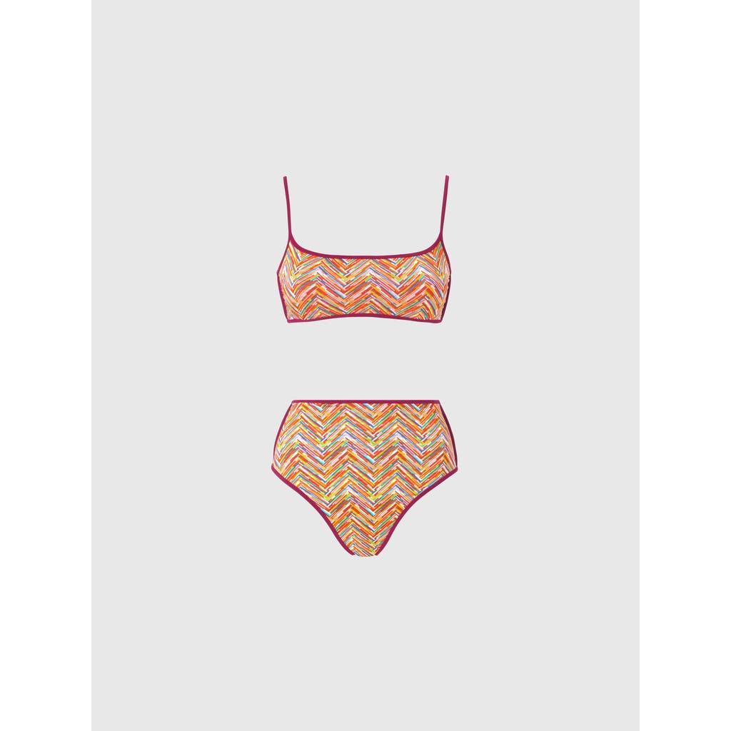 Missoni Reversible Bikini With Print And High Bottom In Multicoloured