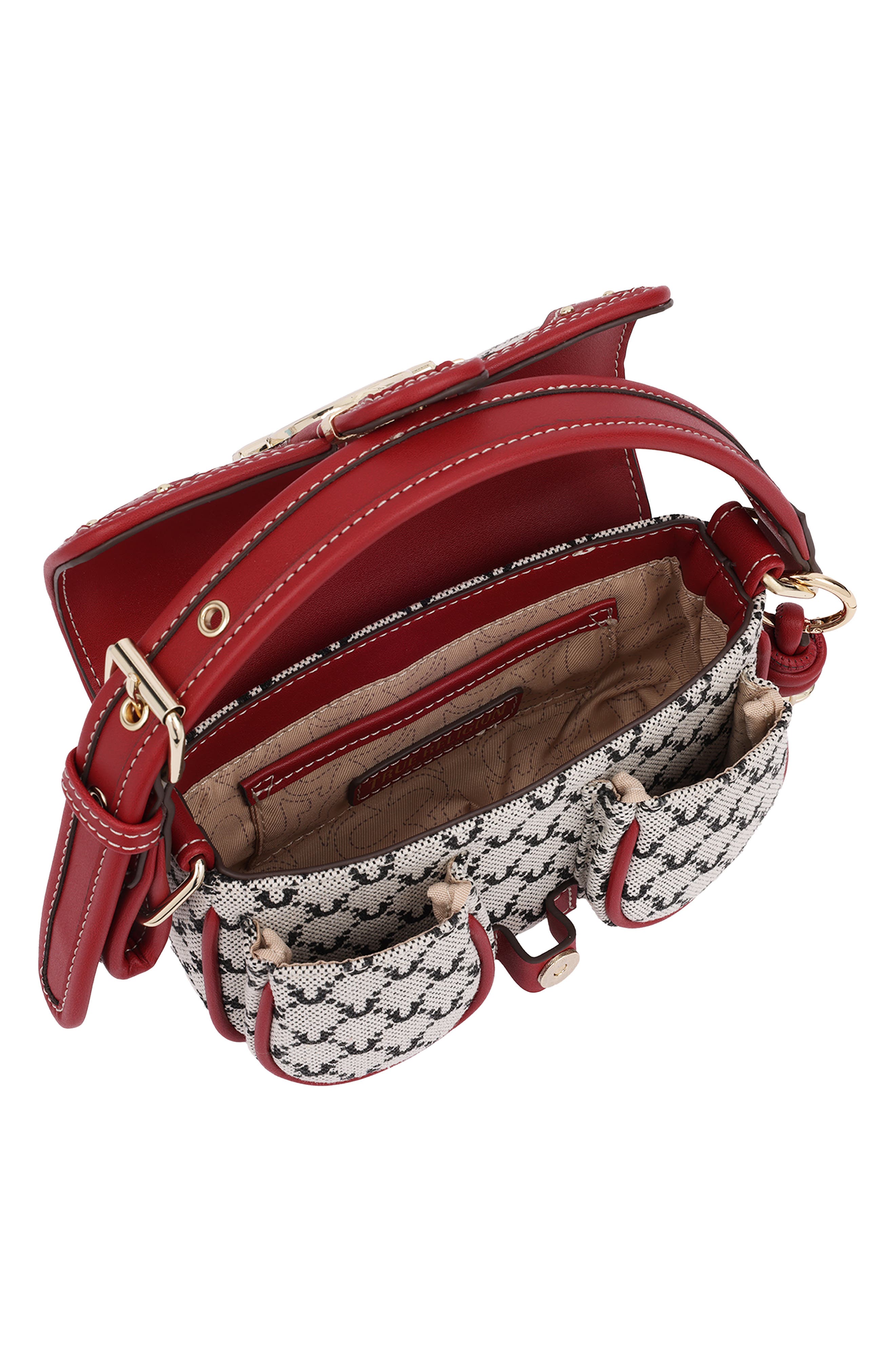 Signature Horseshoe Mini Shoulder Bag, Alternate, color, RED