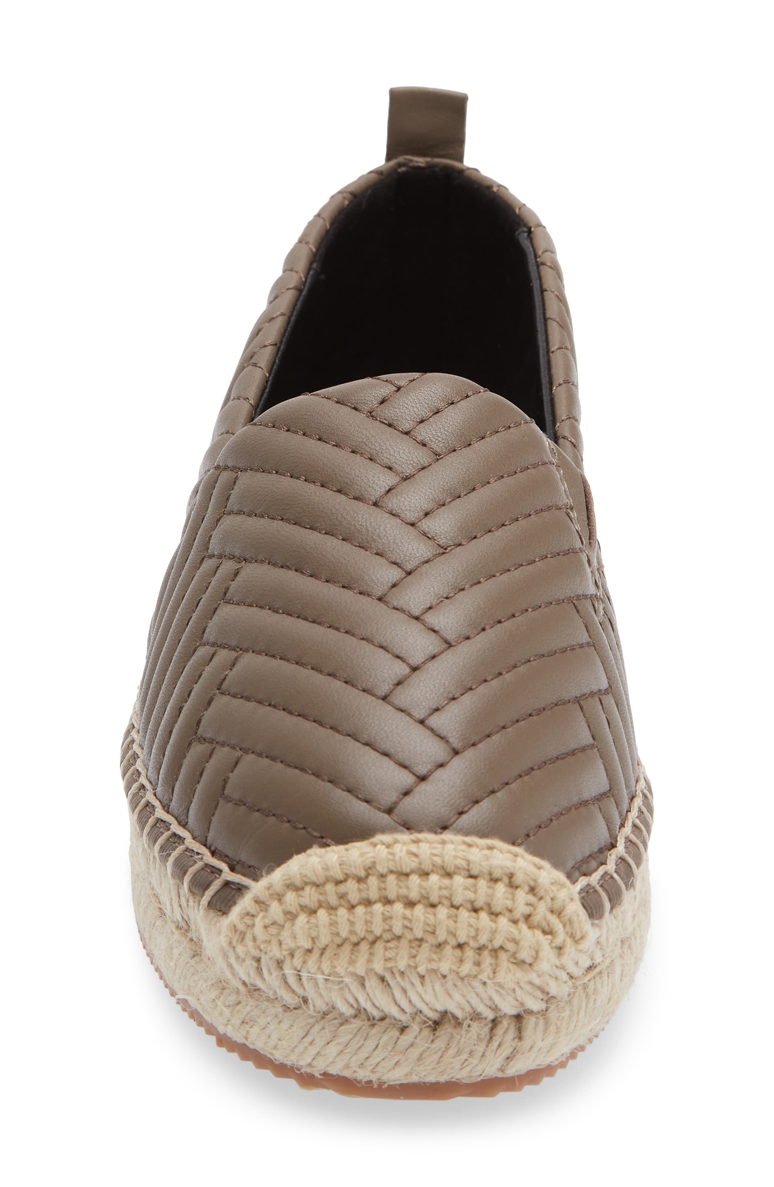 Maly Quilted Espadrille Flat, Alternate, color, TRUFFLE