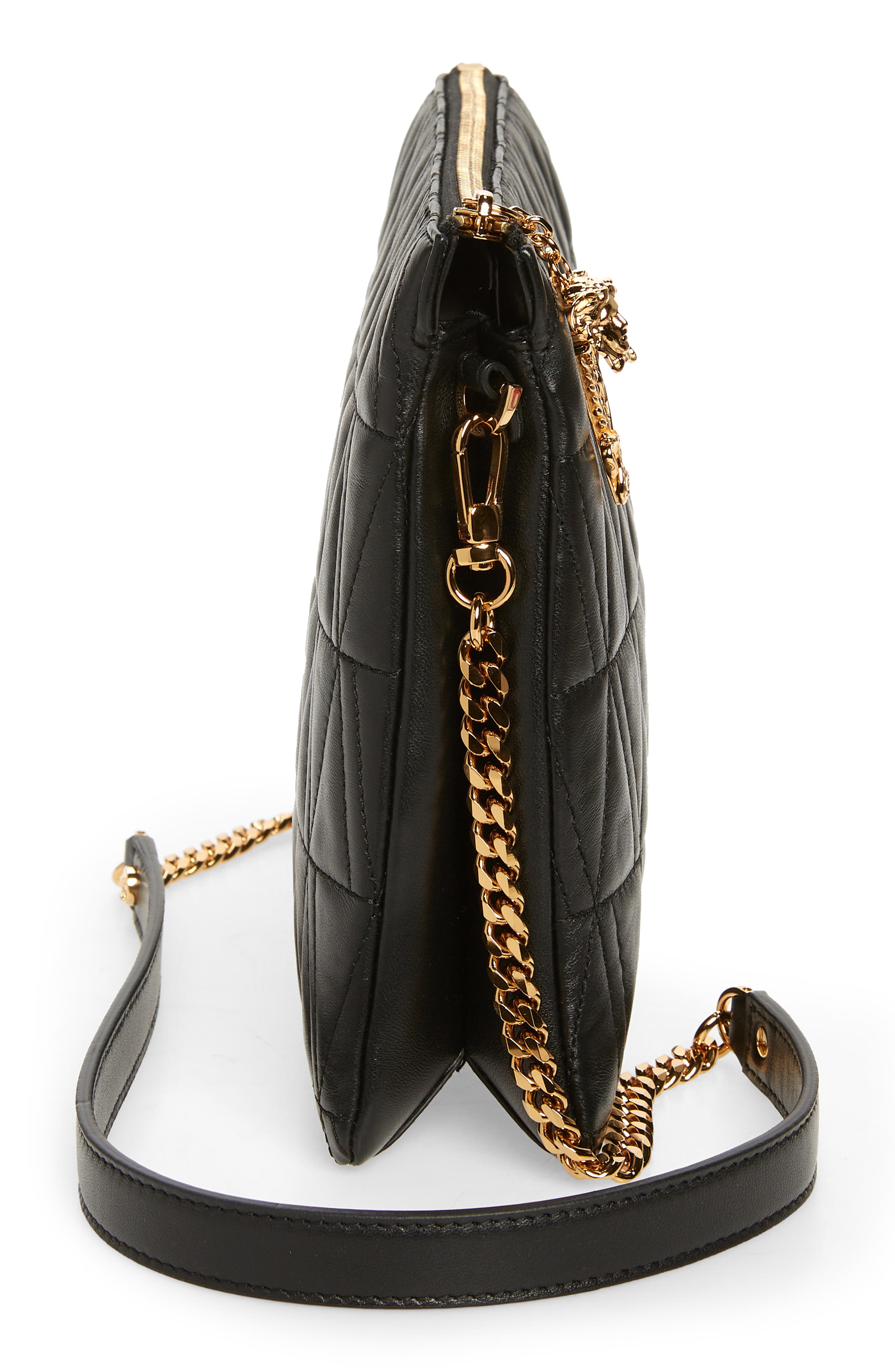 Versace Greca Monogram Medium Leather Tote, Alternate, color, 