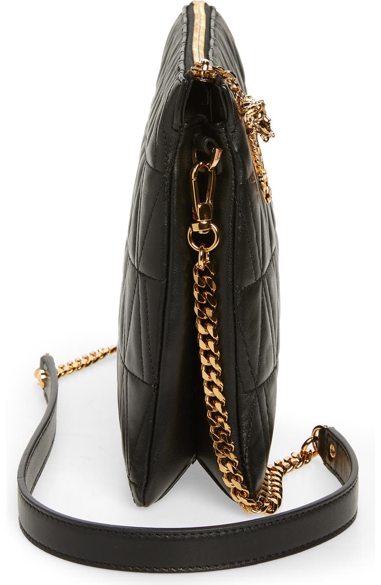 Versace Greca Monogram Medium Leather Tote, Alternate, color,