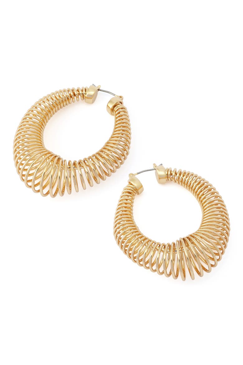 Coiled Hoop Earrings, Alternate, color, GOLD