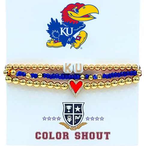 Kansas Love My College Bracelet Stack