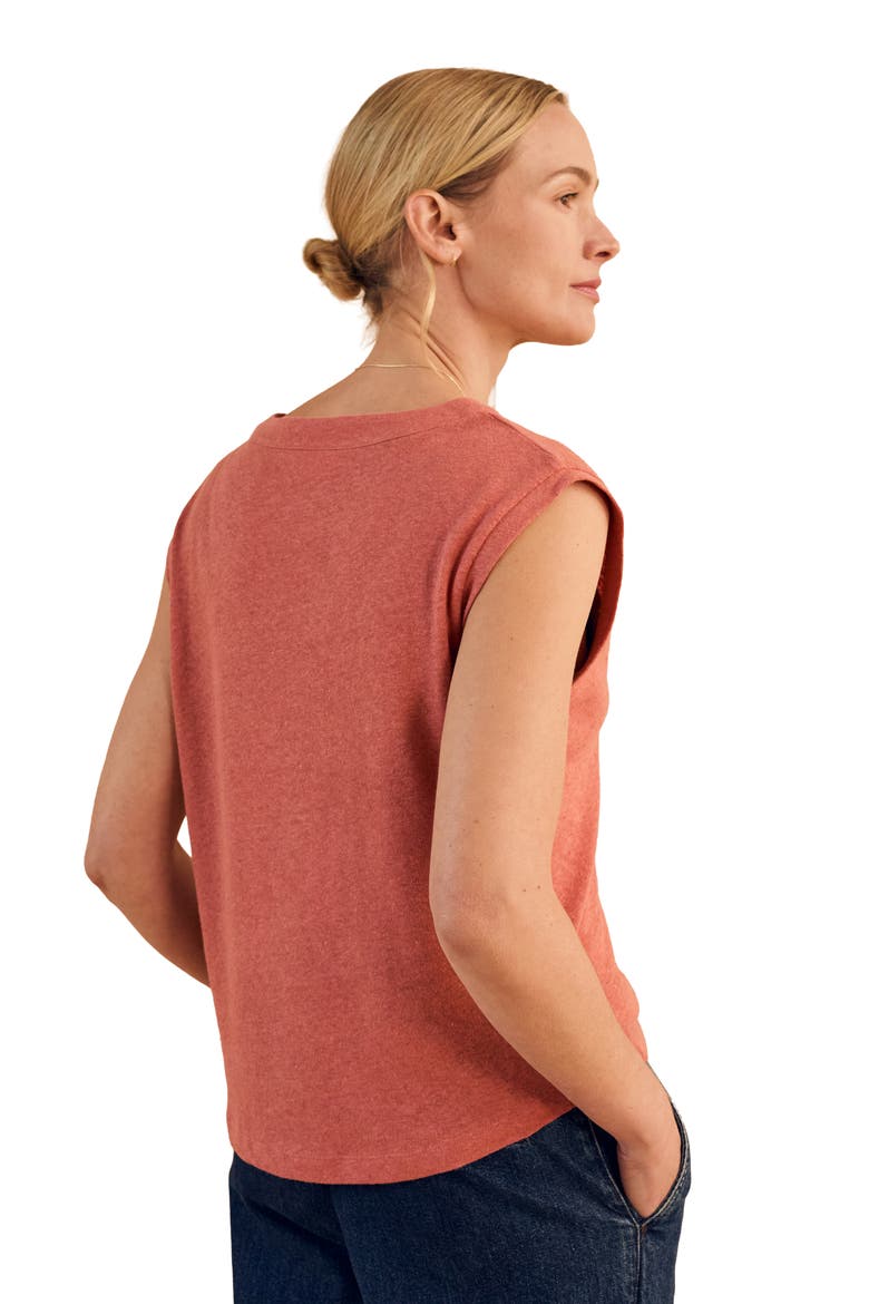 Button Through Top, Alternate, color, Redwood