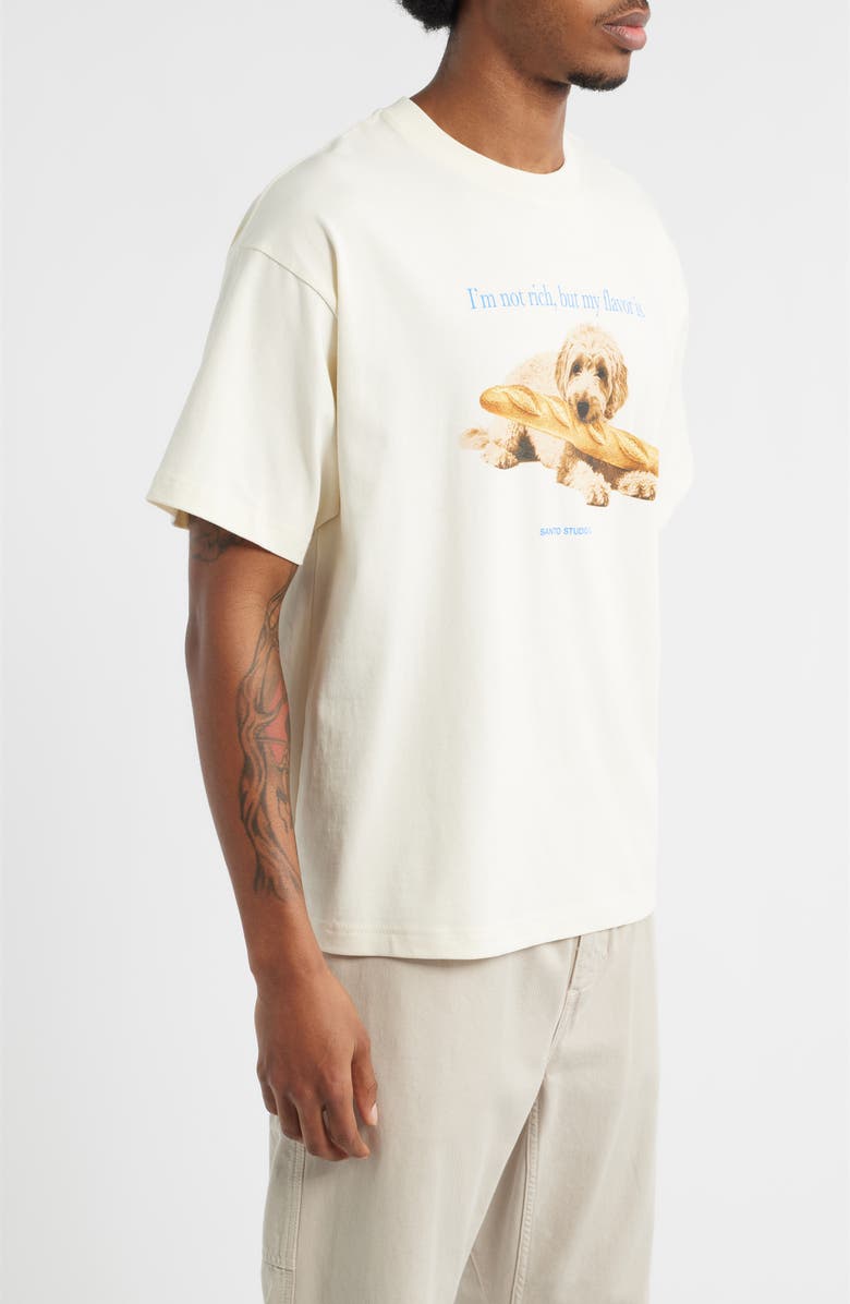SANTO STUDIO Not Rich Dog Drappo Graphic T-Shirt, Alternate, color, Cream