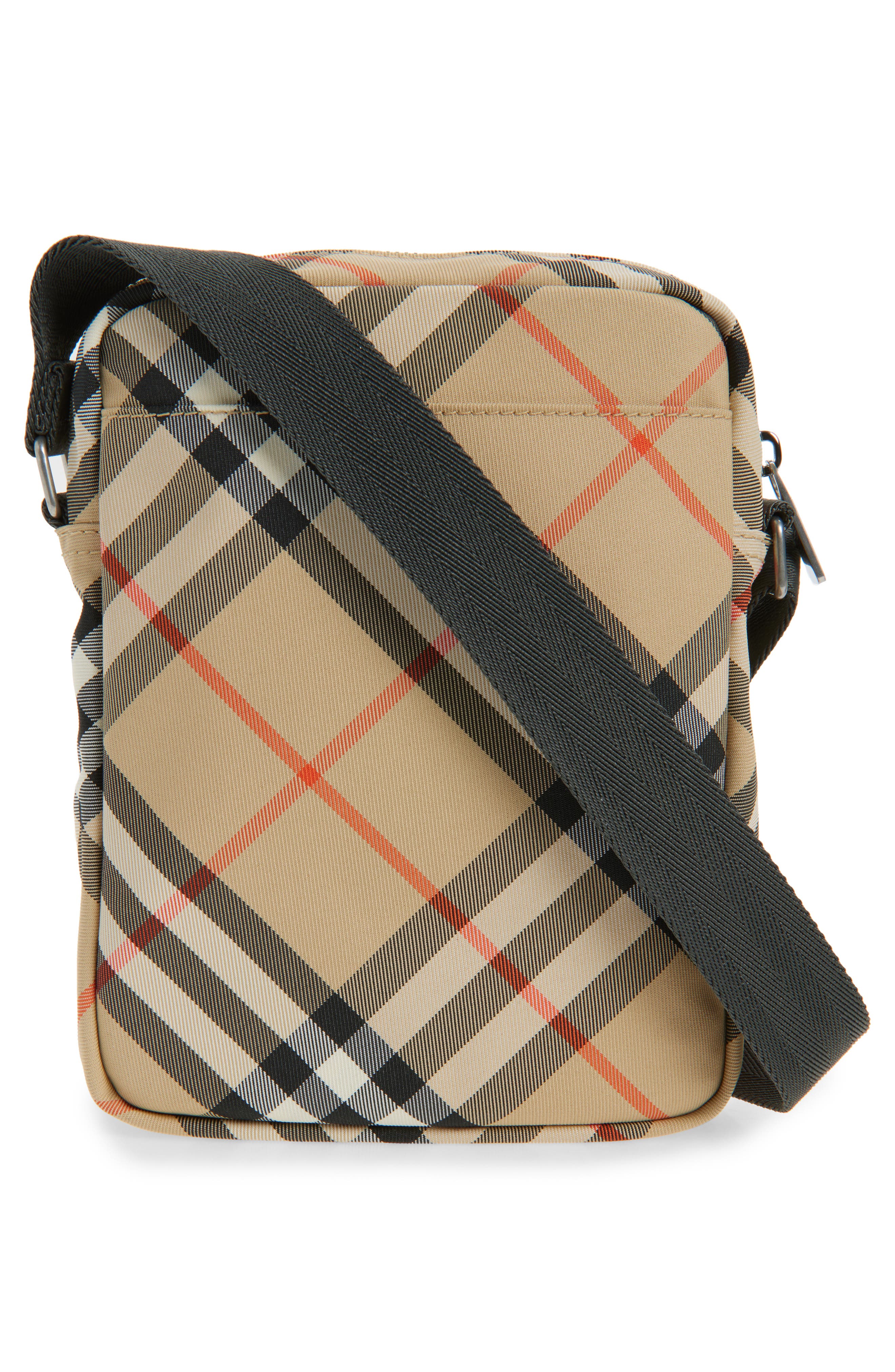 Burberry Classic Check North/South Crossbody Bag, Alternate, color, Sand