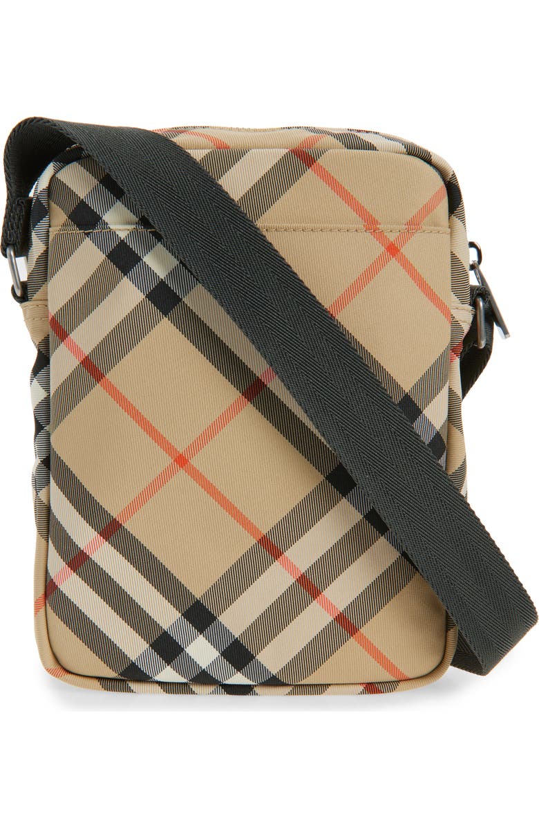 Burberry Classic Check North/South Crossbody Bag, Alternate, color, Sand