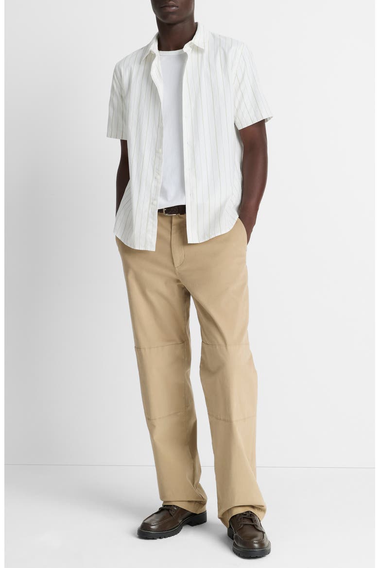Chatsworth Stripe Short Sleeve Cotton Button-Up Shirt, Alternate, color, NATURAL COMBO
