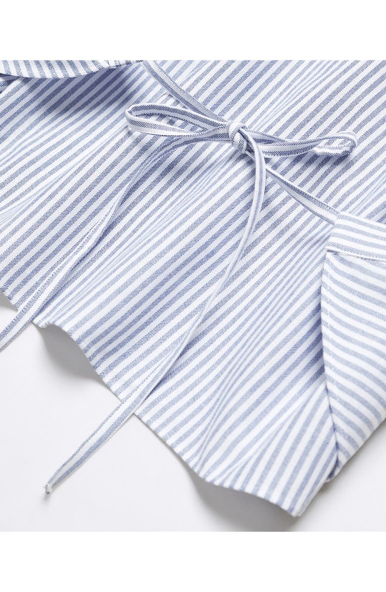 MANGO Pinstripe Wrap Shirt, Alternate, color, 