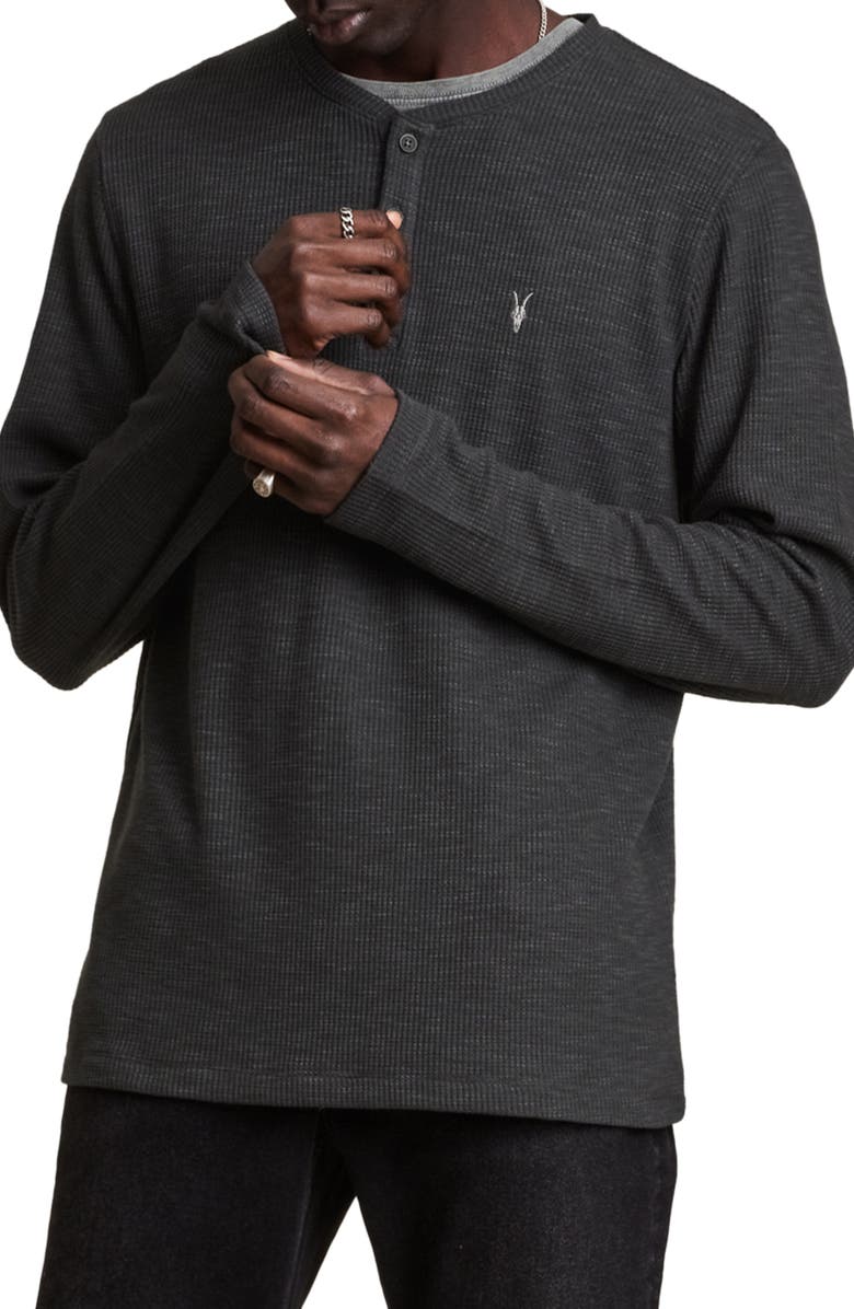 AllSaints Drucker Cotton Henley, Main, color, 