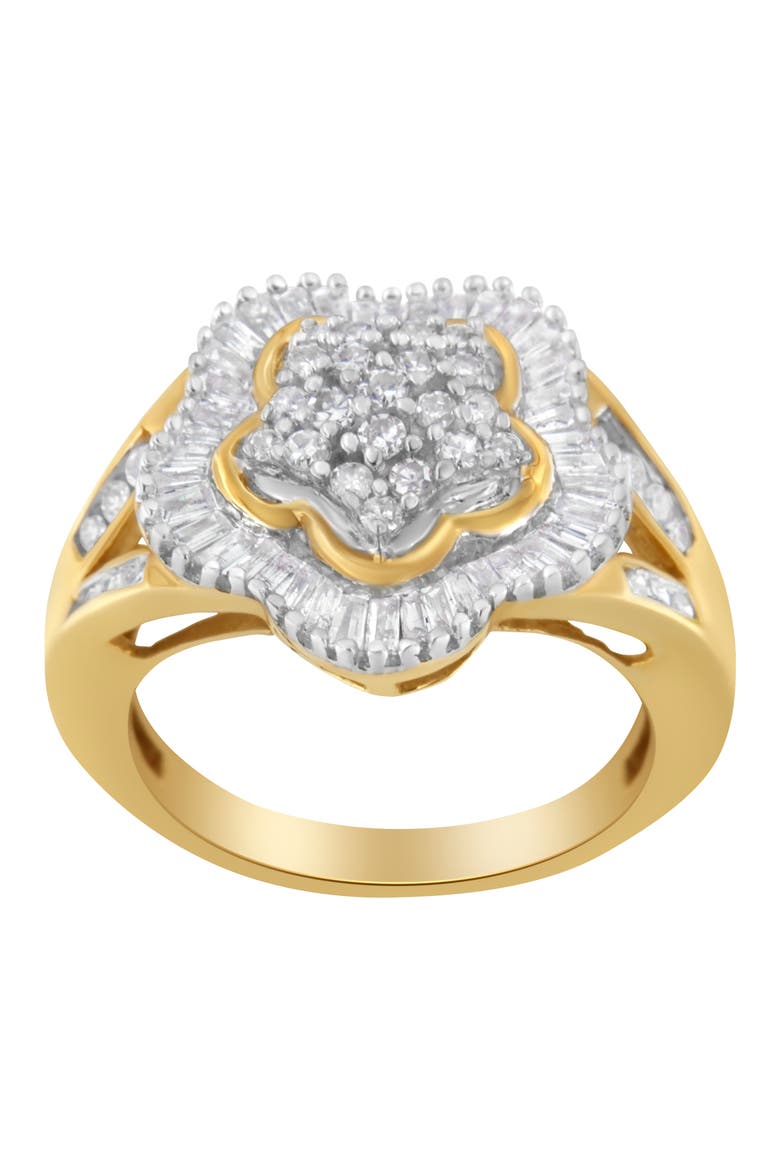 10KT Yellow Gold 1.00 cttw Diamond Ballerina Ring, Alternate, color, Yellow