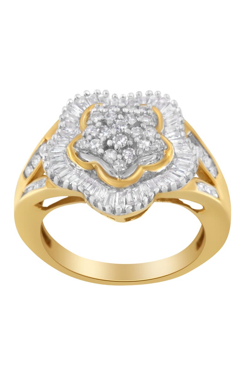 Haus of Brilliance 10KT Yellow Gold 1.00 cttw Diamond Ballerina Ring, Alternate, color, Yellow