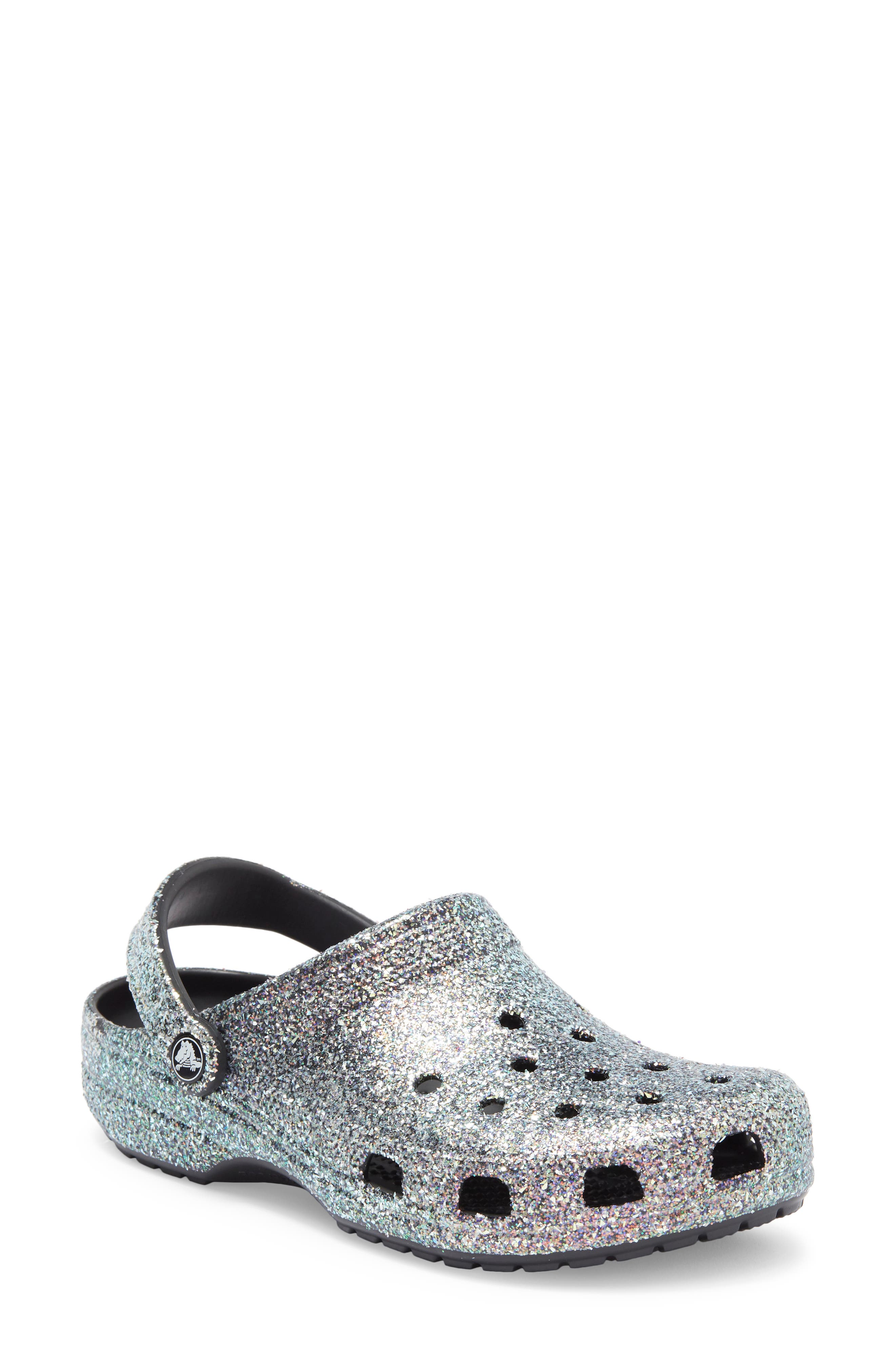 CROCS Gender Inclusive Classic Glitter Clog, Main, color, 