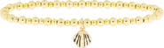 MARLYN SCHIFF Clam Shell Charm Ball Stretch Bracelet
