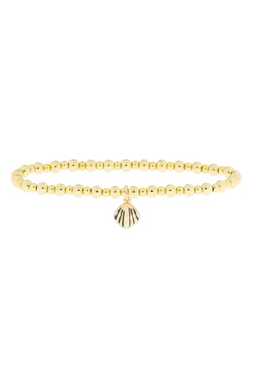 Marlyn Schiff Clam Shell Charm Ball Stretch Bracelet